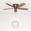 Honeywell Ceiling Fans Glen Alden, 52 in. Flush Mount Ceiling Fan with No Light, Oil-Rubbed Bronze 50516-40
